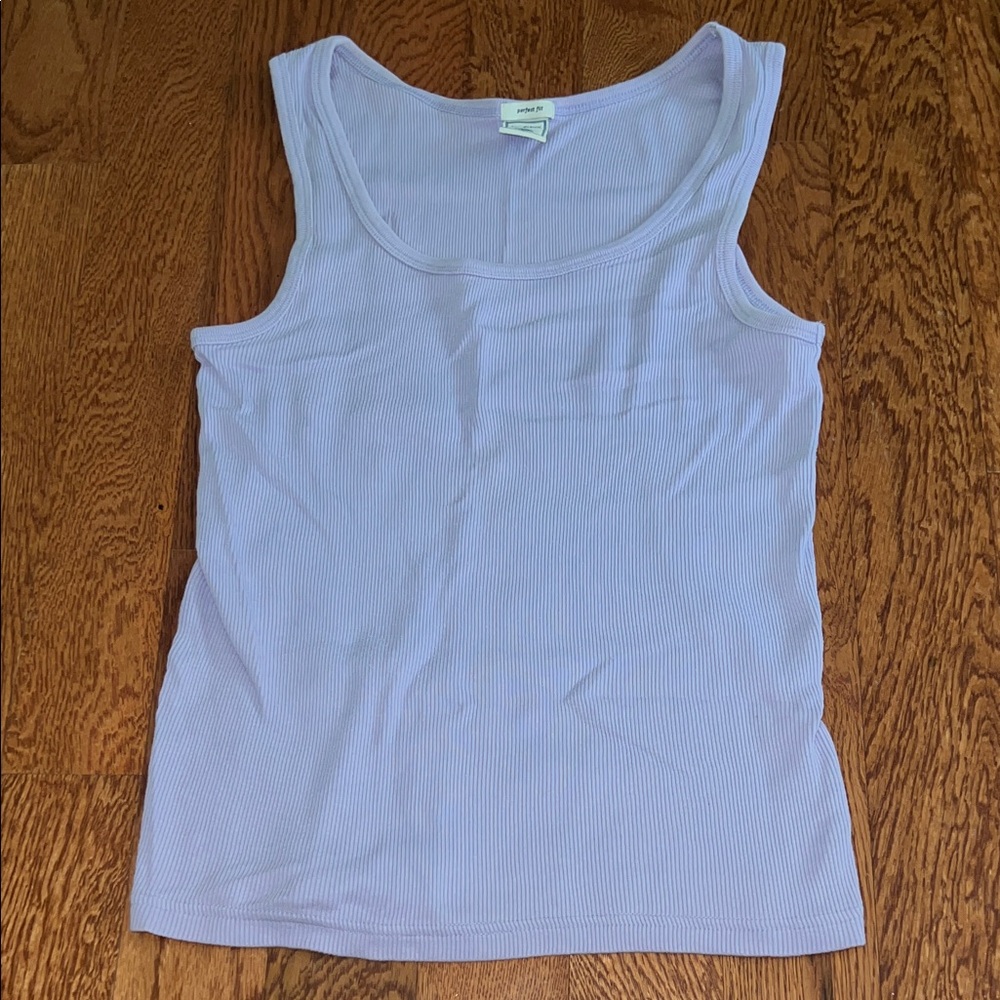 Old Navy Perfect Fit cotton lavender scoop neck ribbed tank size large